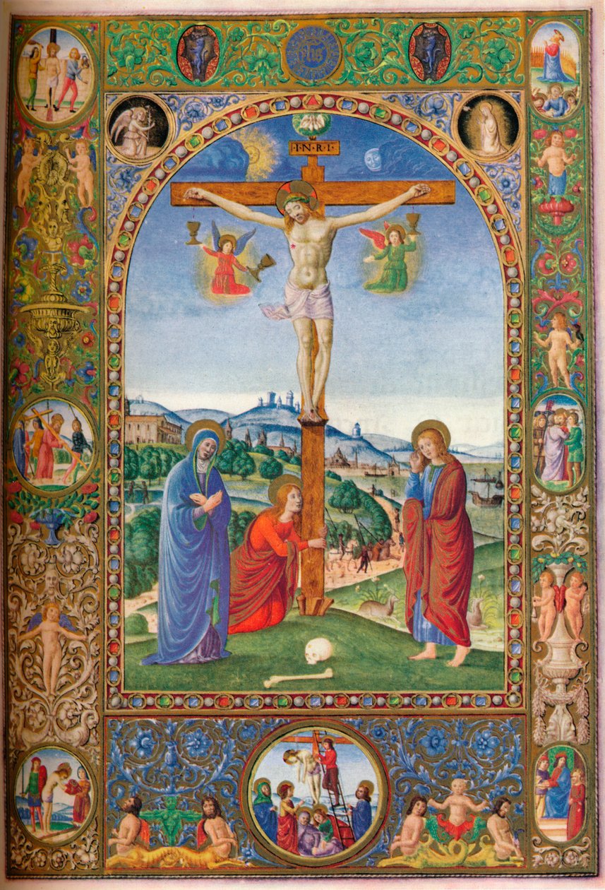 Ukřižování: s Pannou Marií Magdalenou a svatým Janem, c1500, 1937 od Unbekannt