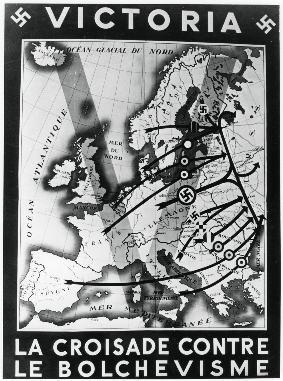 Křížová výprava proti bolševismu, vichistický francouzský propagandistický plakát, 1941 od Unbekannt