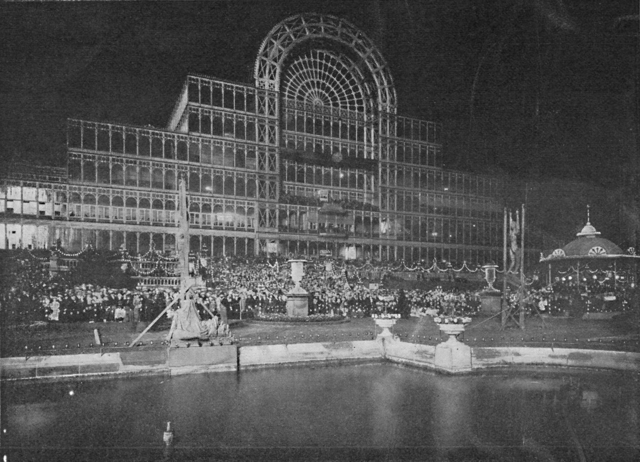 Křišťálový palác osvětlený Brockem, 1900 od Unbekannt