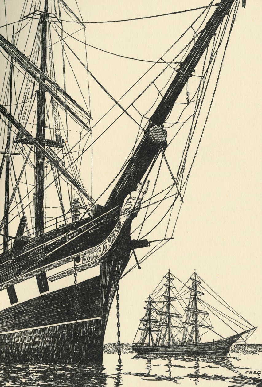 The Cutty Sark 1869, ve Falmouth Harbour, 1938 od Unbekannt