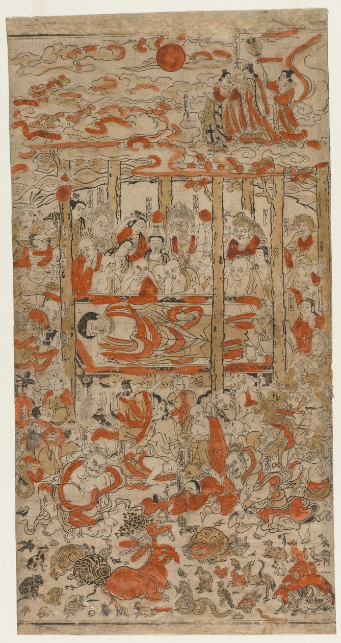 Smrt Buddhy, c. 17. léta 18. století. od Unbekannt