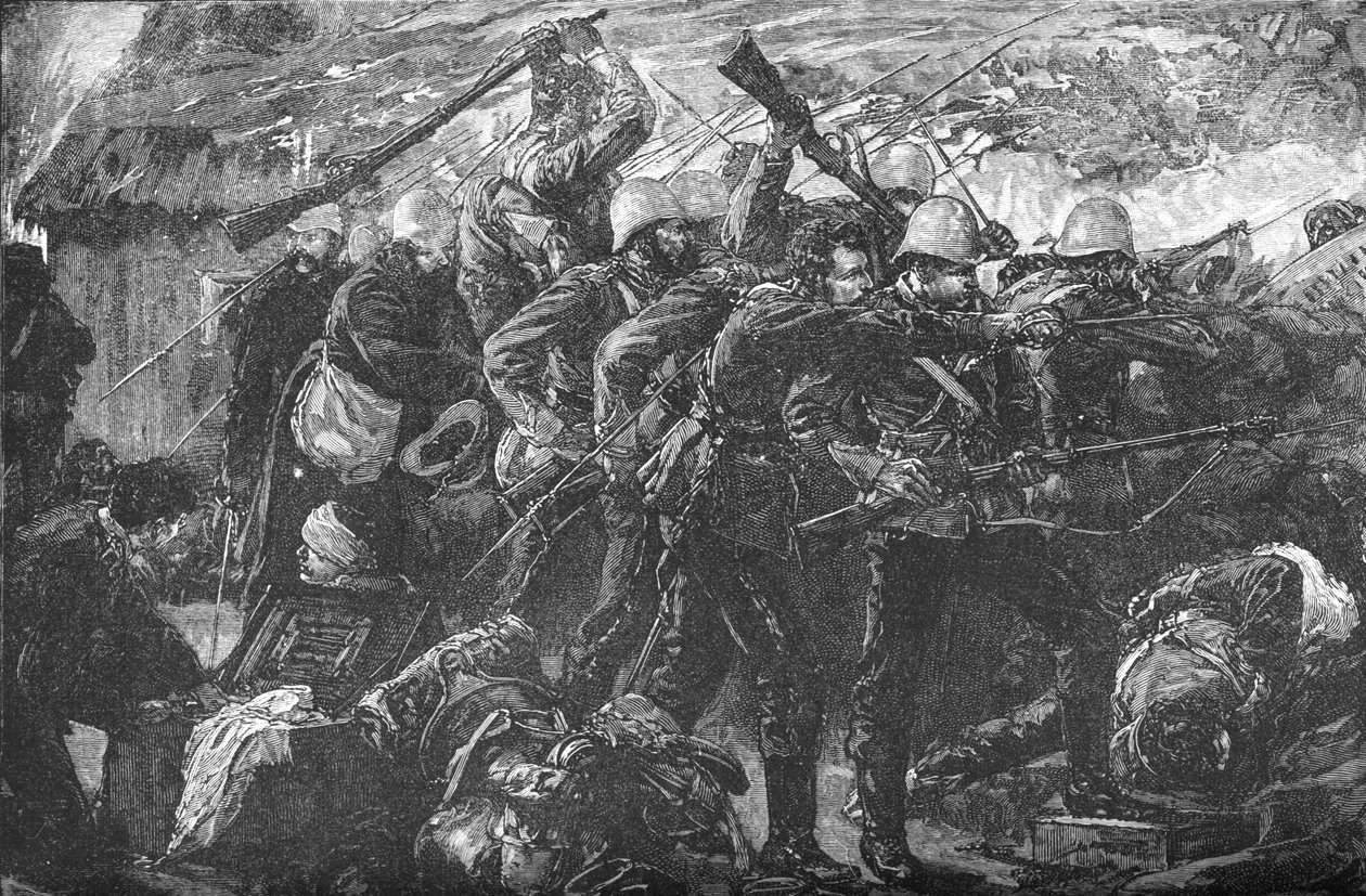 Obrana Rorkes Drift, c1880 od Unbekannt