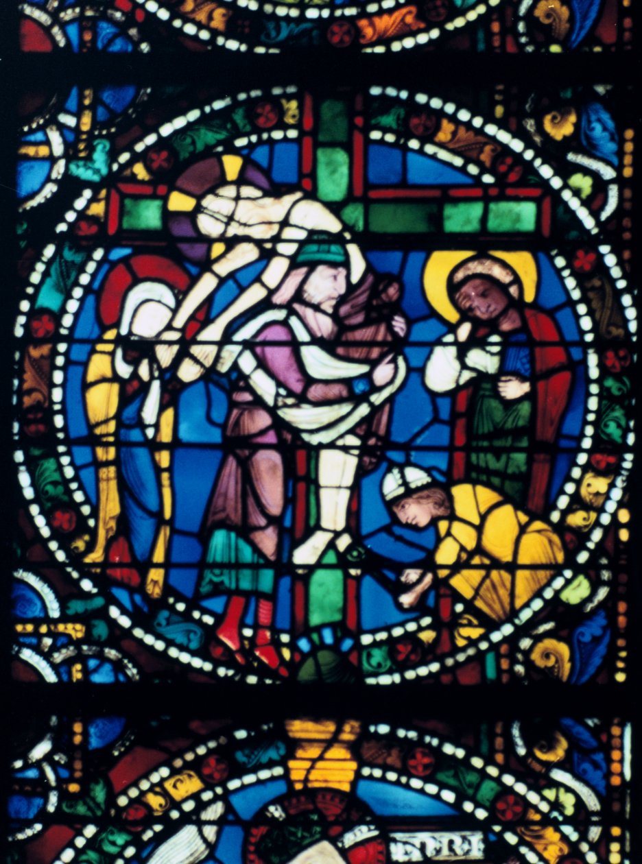Sestup z kříže, barevné sklo, katedrála v Chartres, Francie, 1194-1260 od Unbekannt
