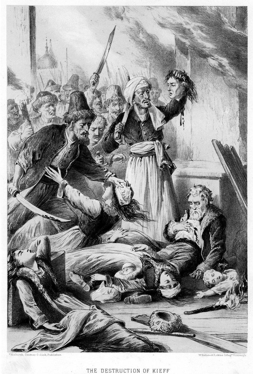 Zkáza Kieffu, c19. století od Unbekannt