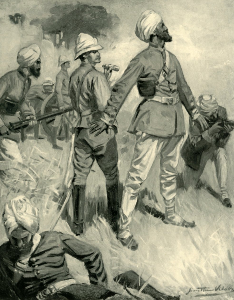 Devotion of General Robertss Sikh Orderly ve Spingawi, 1901. od Unbekannt