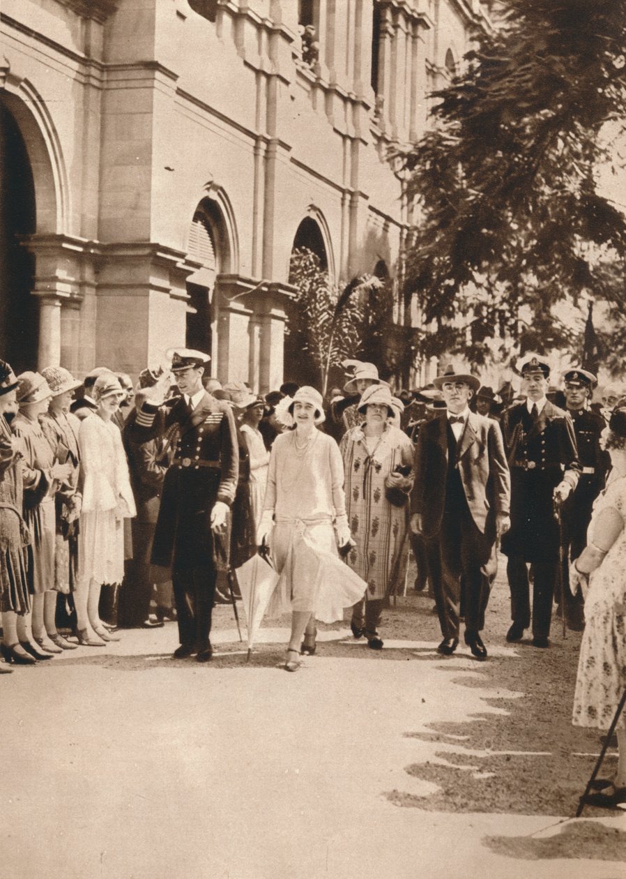 Vévoda a vévodkyně z Yorku a královna Alžběta opouštějí recepci v Brisbane, 1927 od Unbekannt