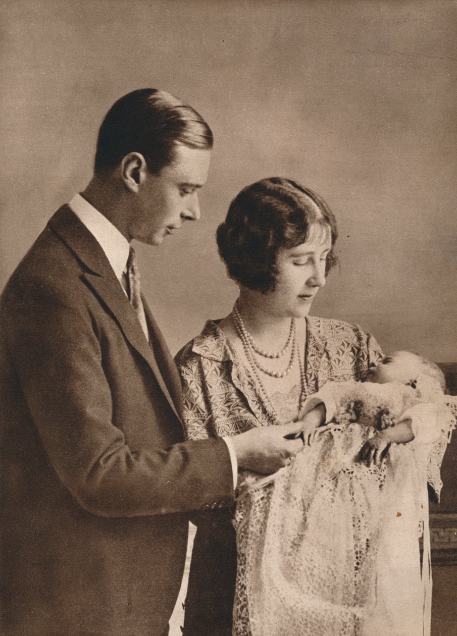 Vévoda a vévodkyně z Yorku na křtu princezny Alžběty, 1926 od Unbekannt