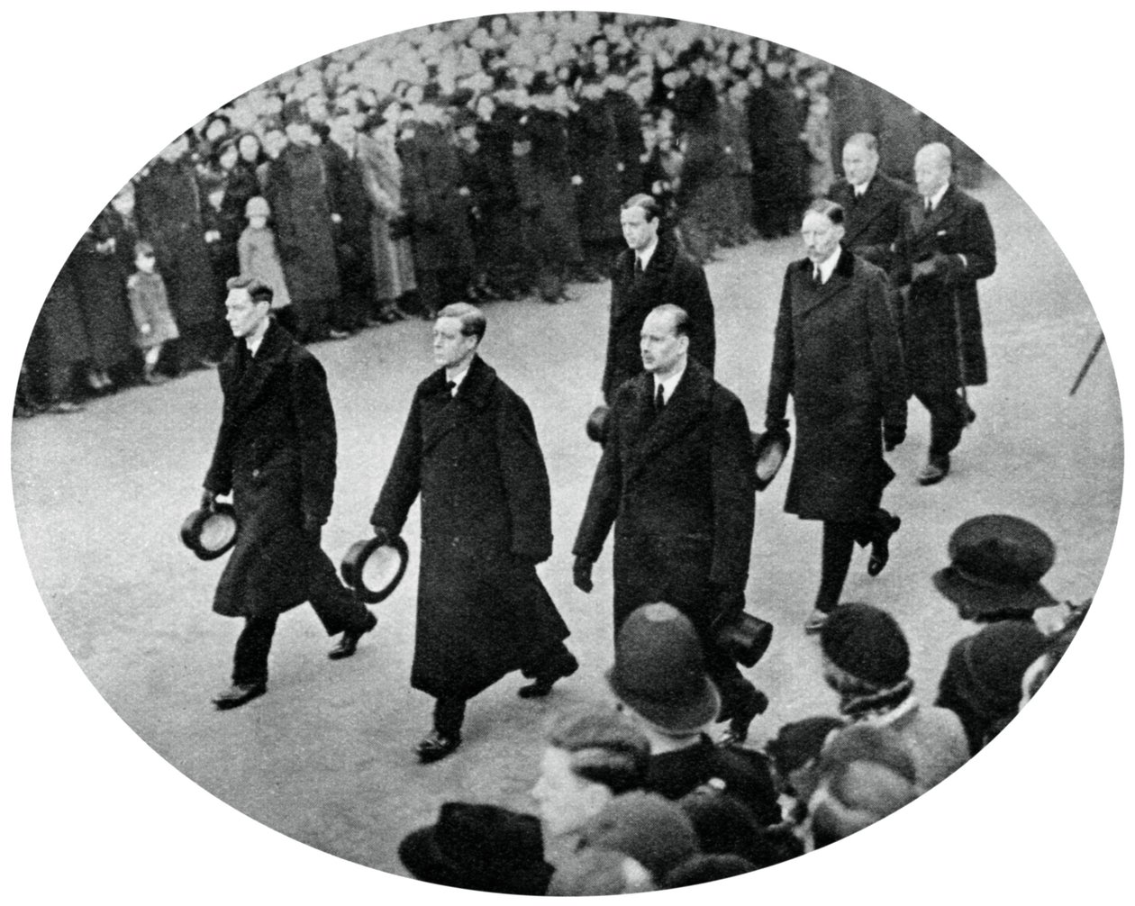 Vévoda z Yorku a jeho bratři v pohřebním průvodu King George Vs, 1936, 1937 od Unbekannt