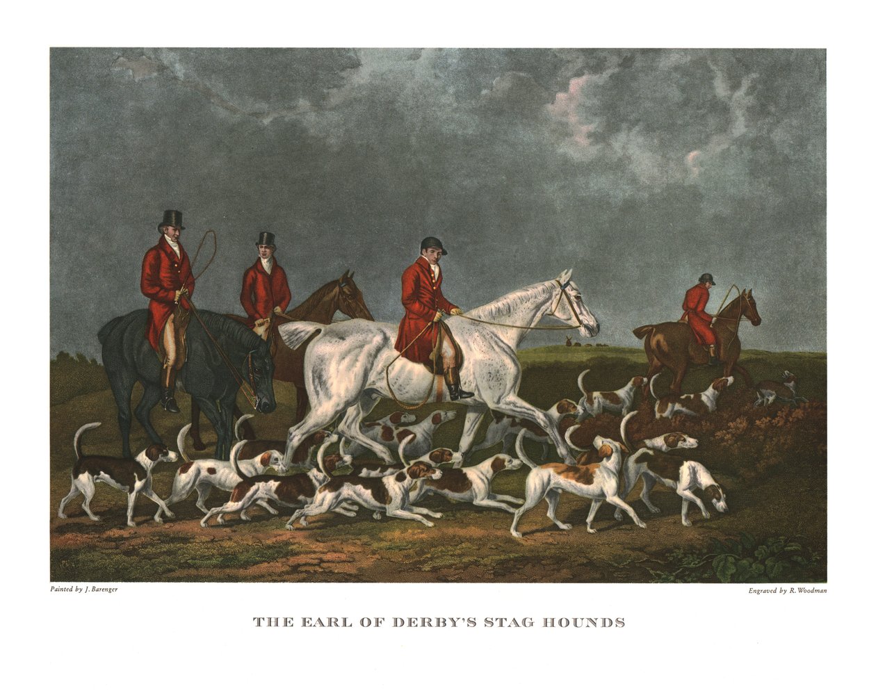 The Earl of Derbys Stag Hounds, počátek 19. století, kolem roku 1955. od Unbekannt