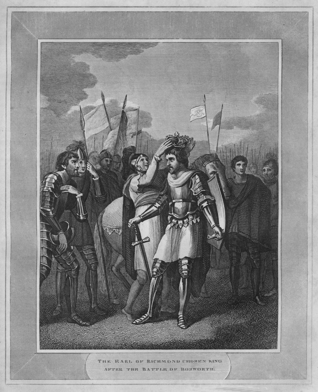 Hrabě z Richmondu zvolil krále po bitvě u Bosworthu, 1838 od Unbekannt
