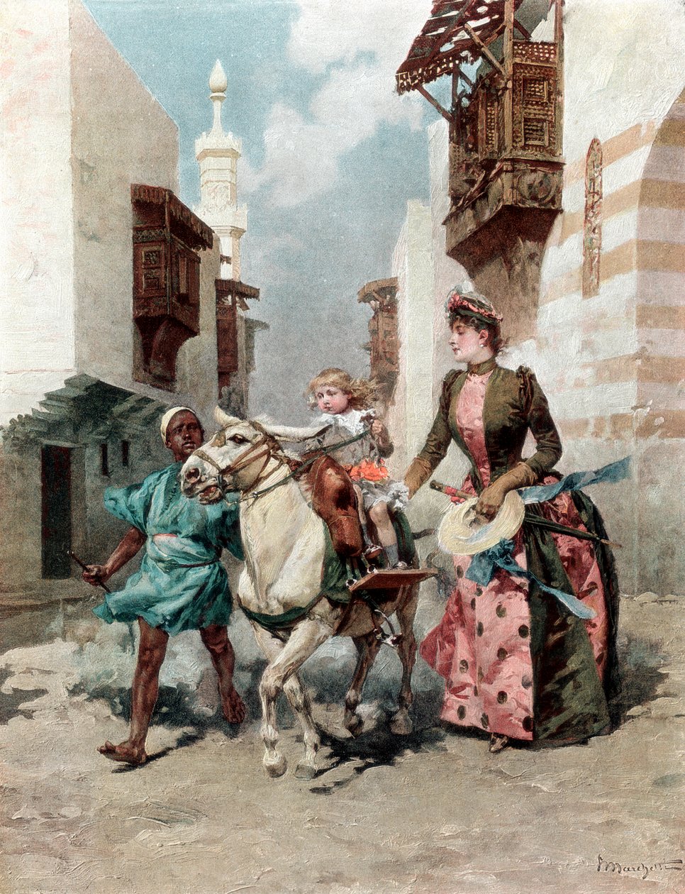 Egyptská čtvrť na Světové výstavě, Paříž, 1889 od Unbekannt