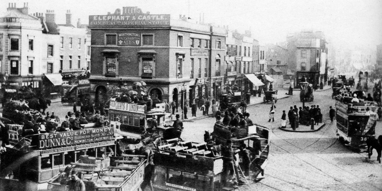 Slon a hrad v době koňské tramvaje, Londýn, 1926-1927 od Unbekannt