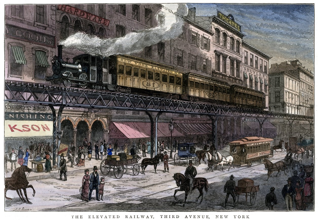 Elevated Railway, Third Avenue, New York, 1879 od Unbekannt