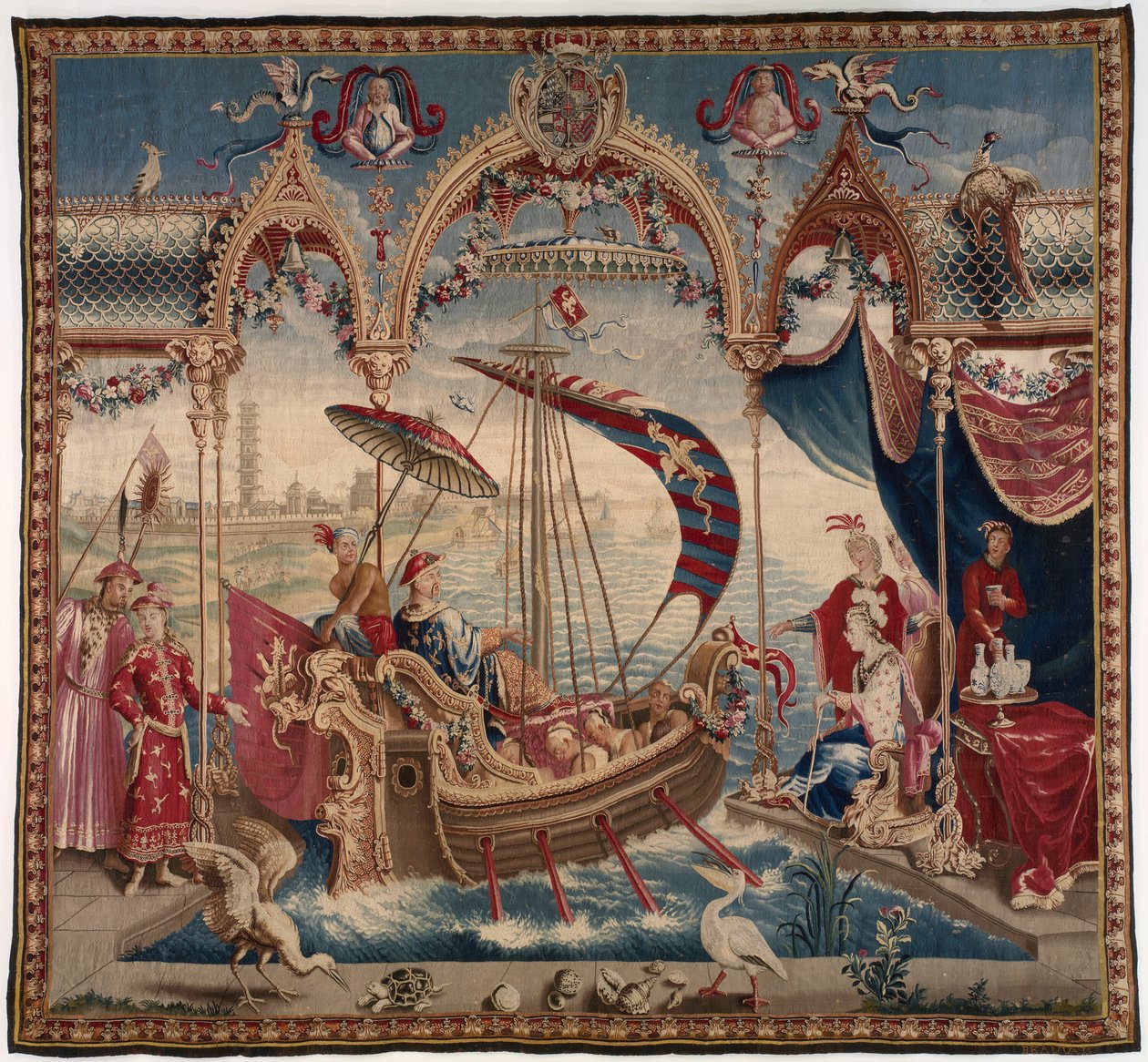 Císař plující, z Příběhu císaře Číny, Beauvais, 171622. od Unbekannt