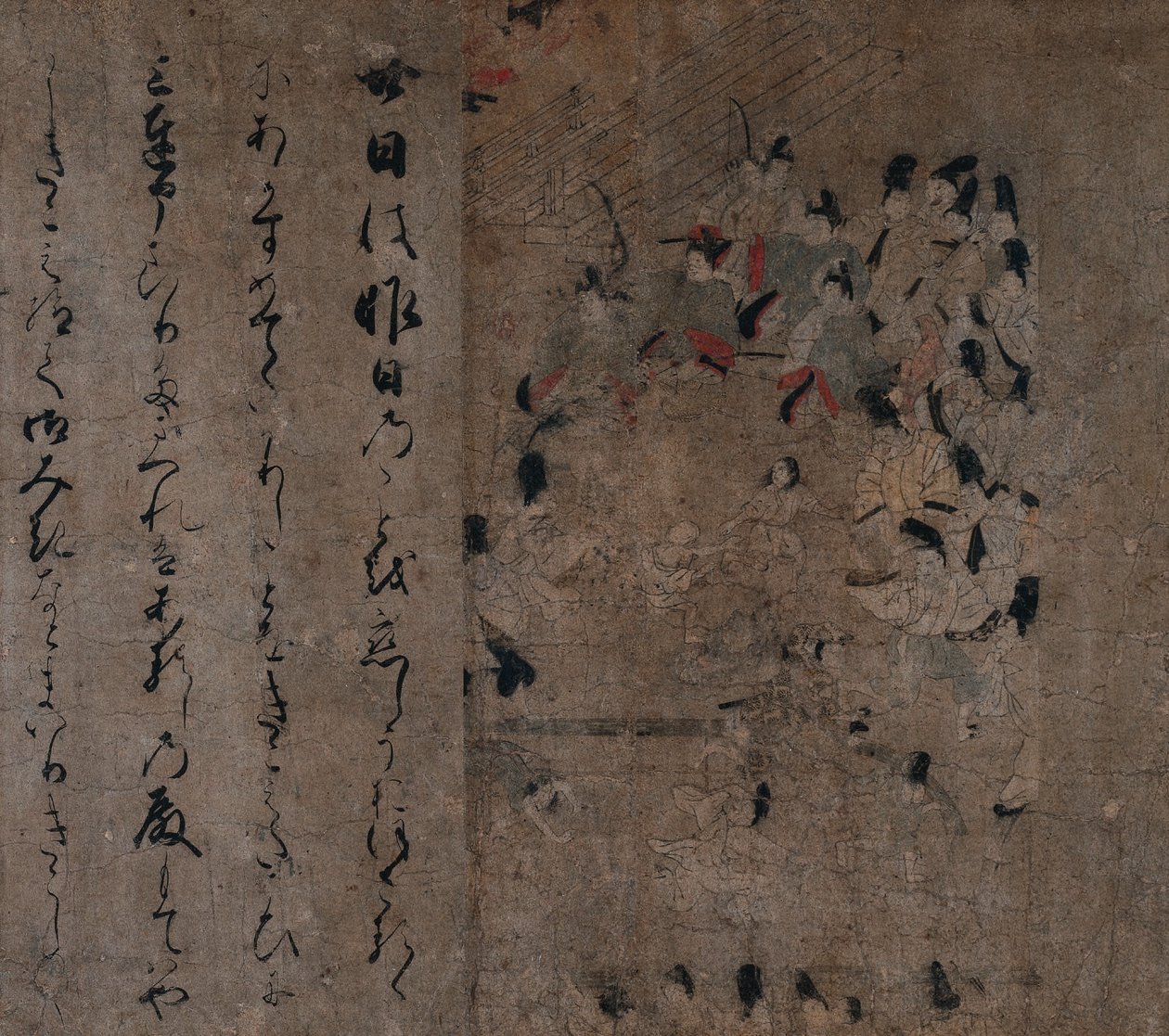 The Emperors Attendance at Horse Race: Episode from the Tale of Eiga Eiga Monogatari, c. 1200 od Unbekannt