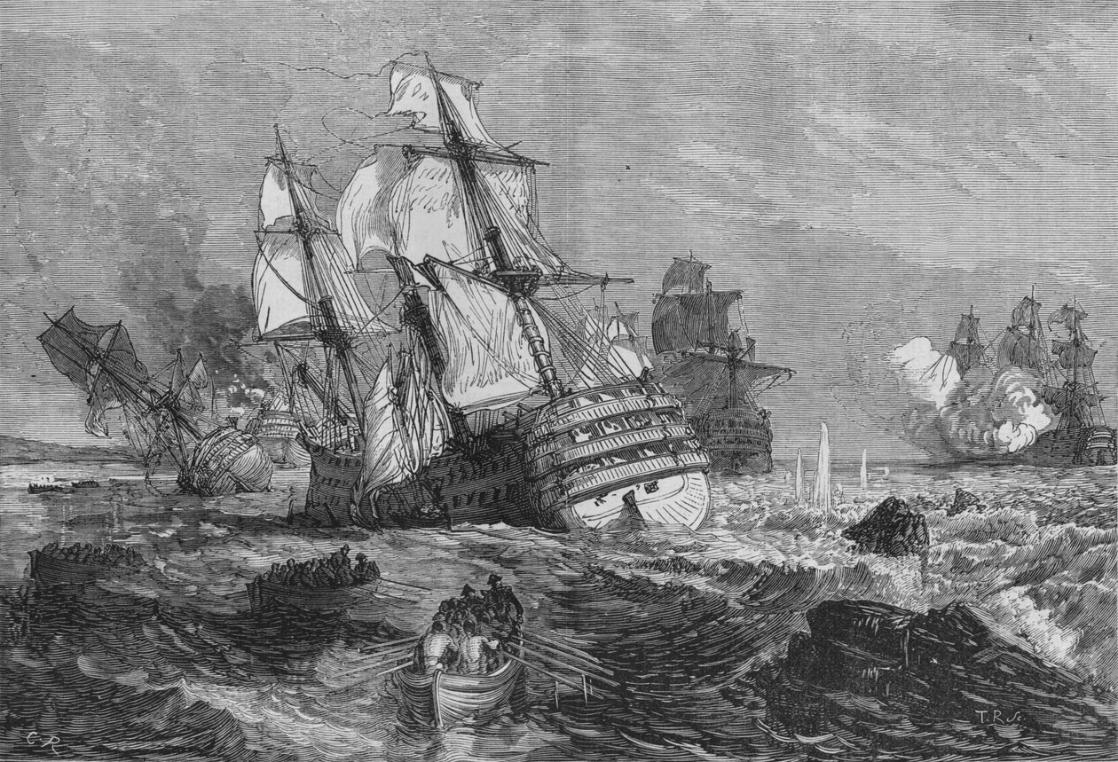 Nepřátelské lodě uvízly u Point of Grao, c1880 od Unbekannt