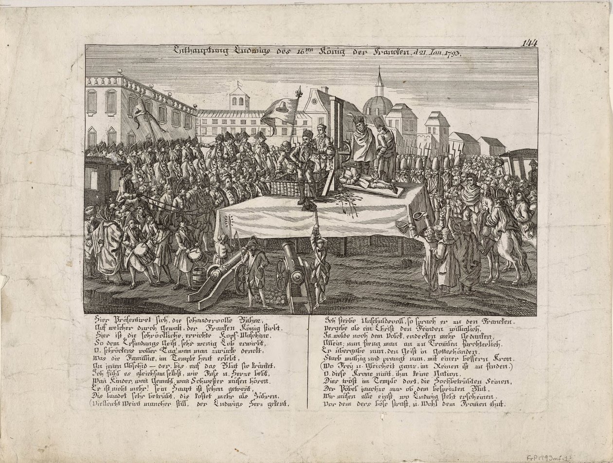 Poprava Ludvíka XVI. dne 21. ledna 1793 od Unbekannt