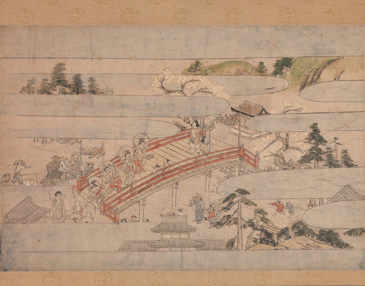 Závěrečná scéna z Dlouhého příběhu pro podzimní noc Aki no yonaga monogatari, ca. 1400. od Unbekannt