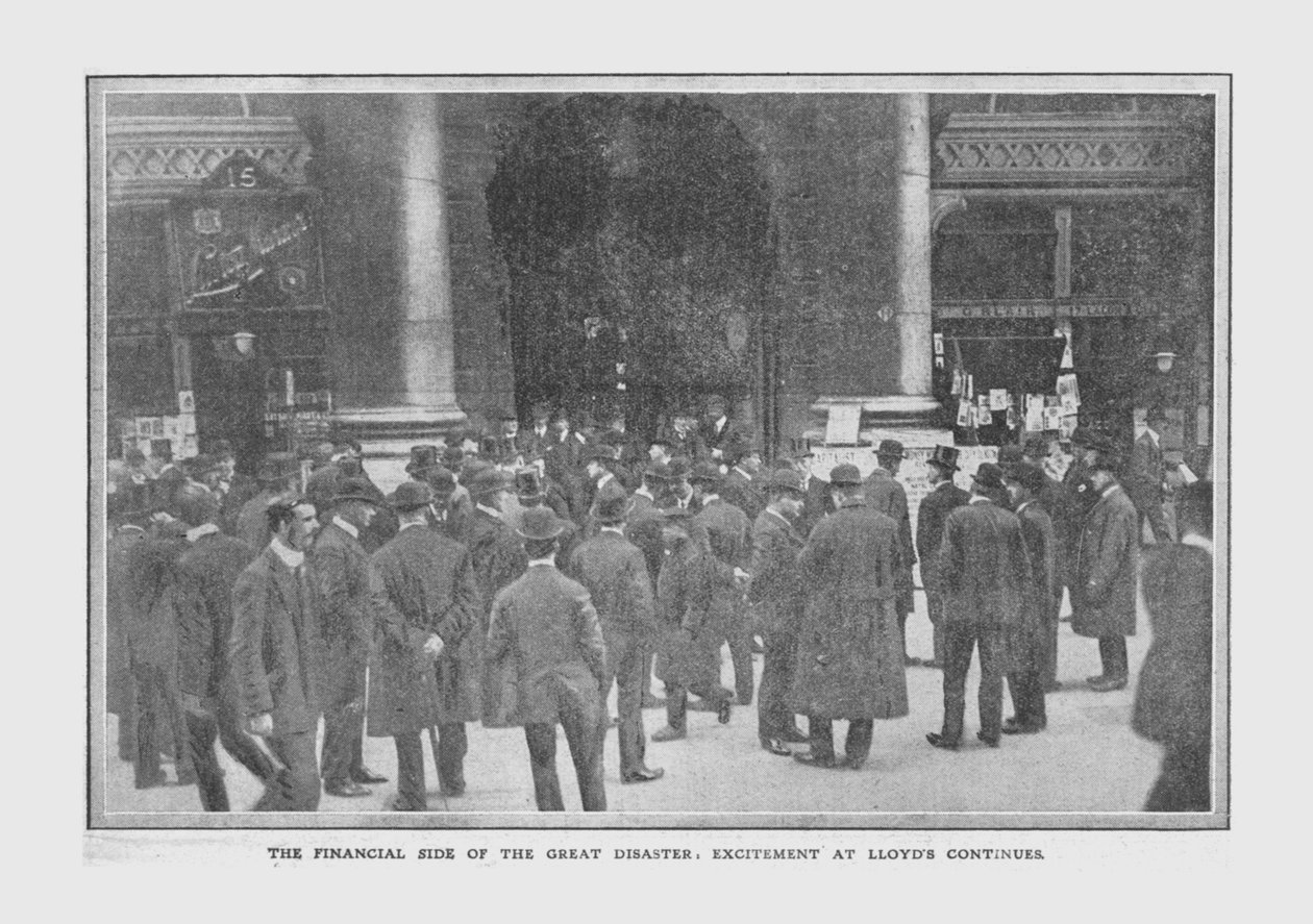 Finanční stránka velké katastrofy, vzrušení v Lloyds pokračuje, 20. dubna 1912. od Unbekannt
