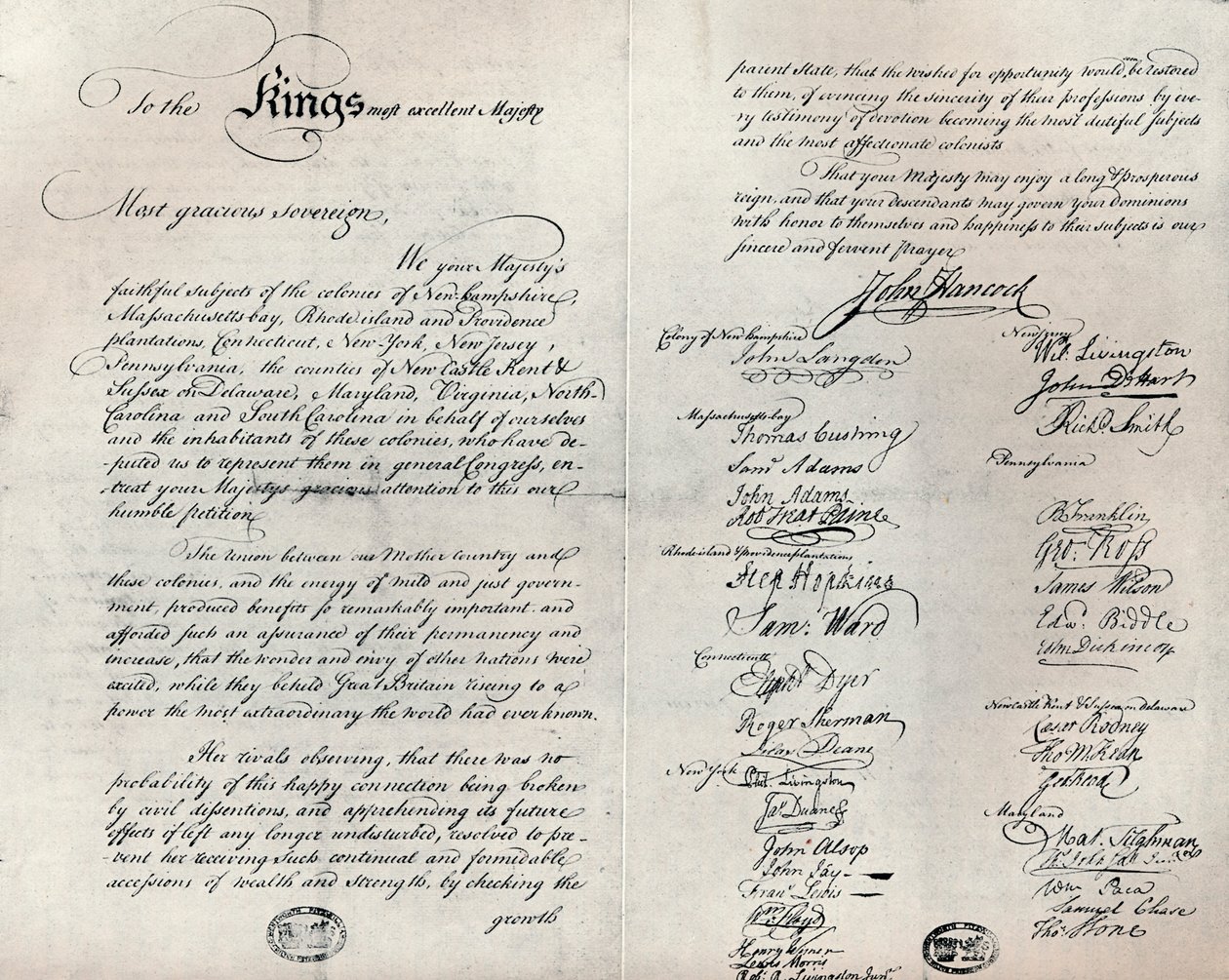 Fitzwilliamova kopie petice o olivovou ratolest, 1775 od Unbekannt