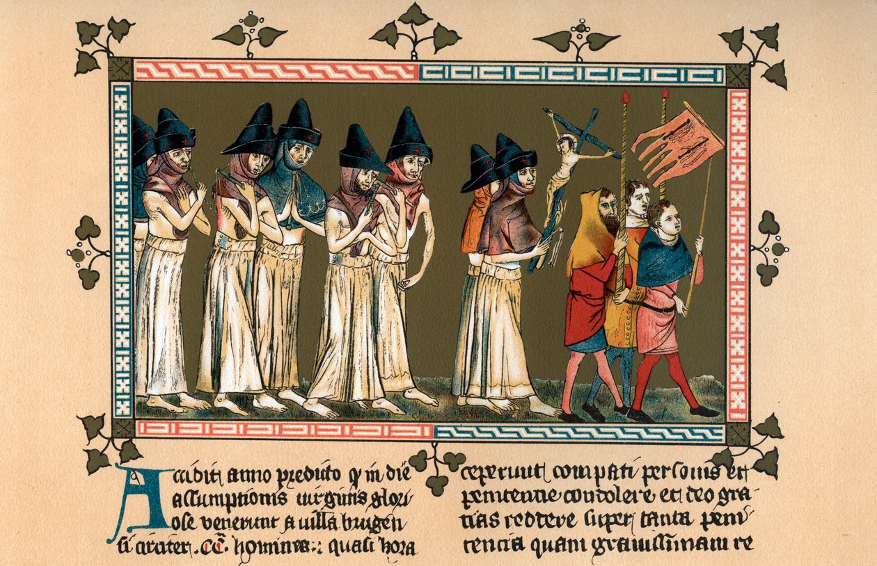 Flagellanti v Doorniku v roce 1349, 1903 od Unbekannt