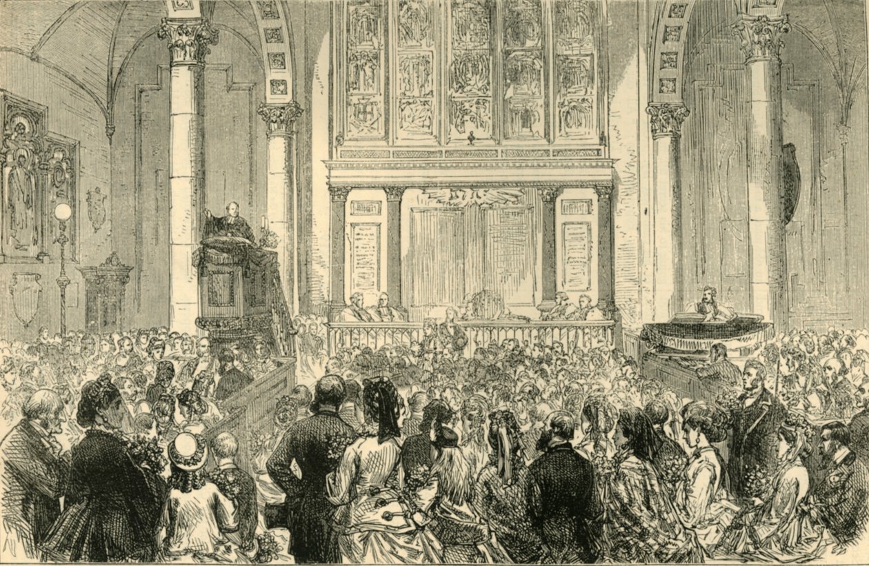 Květinové kázání v kostele St. Catherine Cree, c1872. od Unbekannt