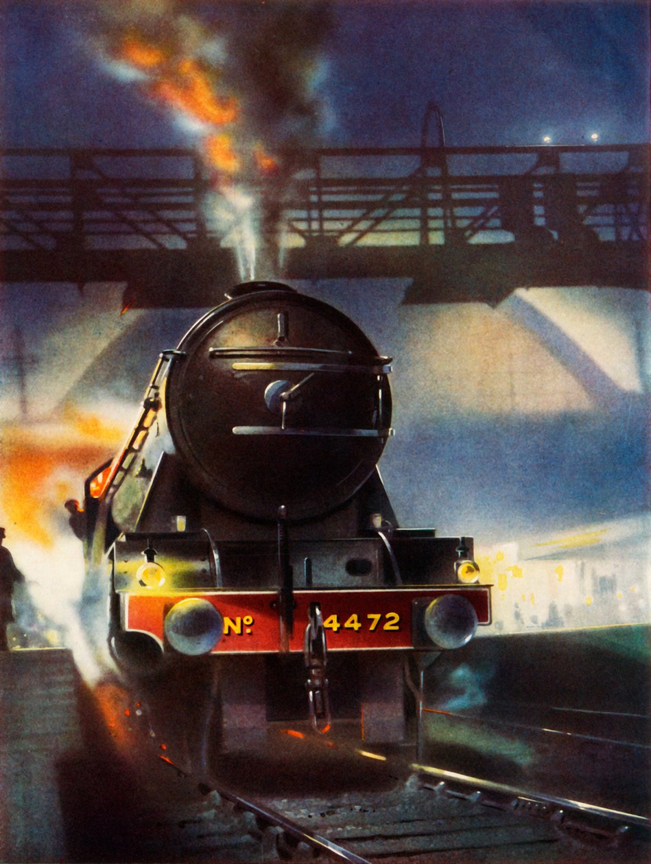 The Flying Scotsman, slavná lokomotiva č. 4472, opouštějící Kings Cross, 1935. od Unbekannt