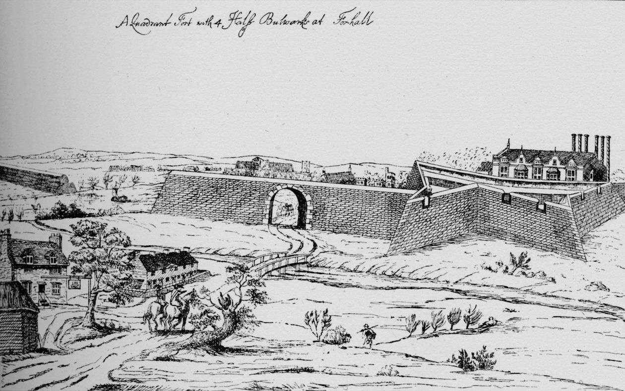 Pevnost ve Vauxhallu postavená na obranu Londýna během občanské války, c1810, 1912 od Unbekannt