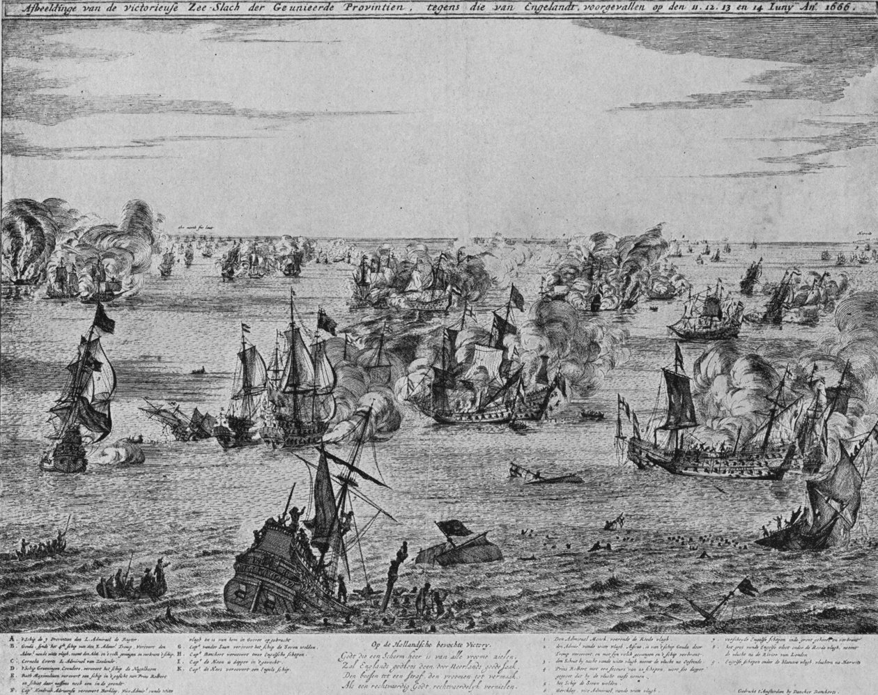 Čtyřdenní boj, c1667 od Unbekannt
