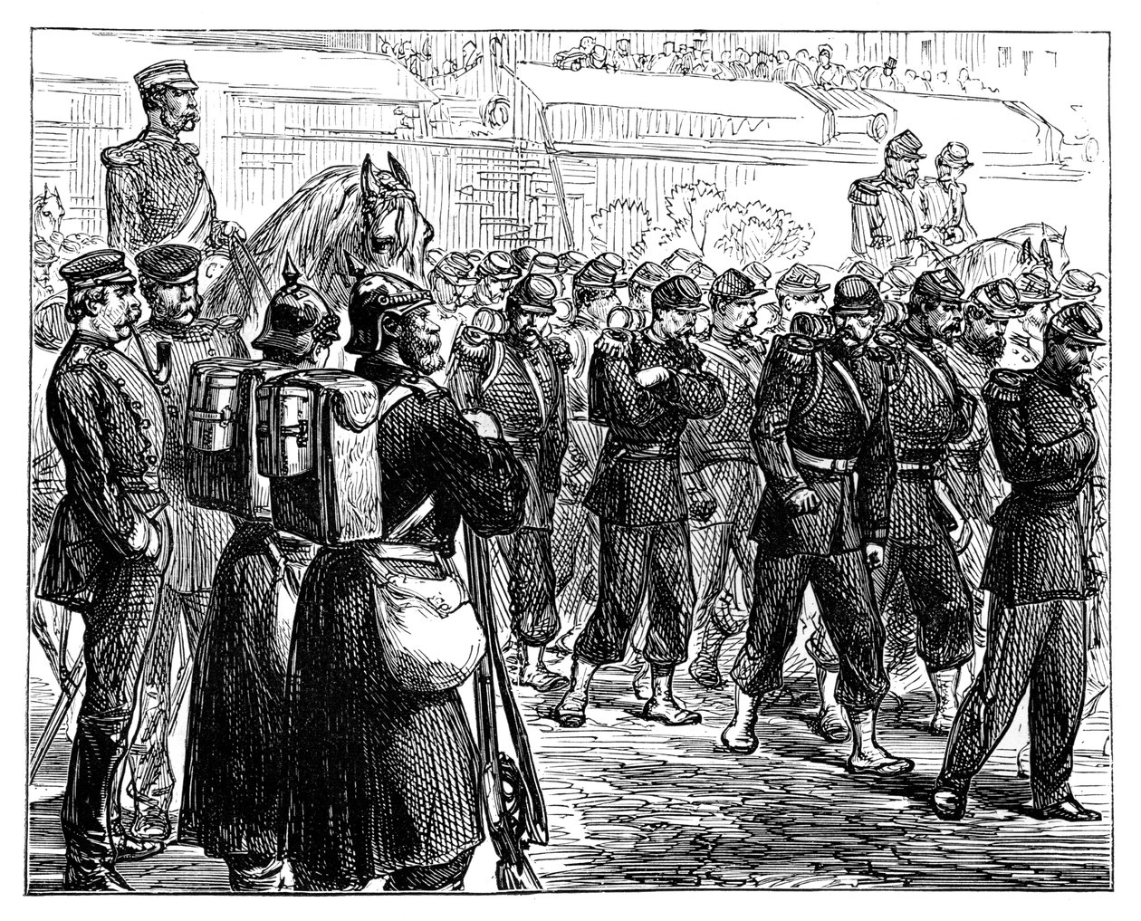Francouzská vojska opouštějící Metz, c1870 od Unbekannt
