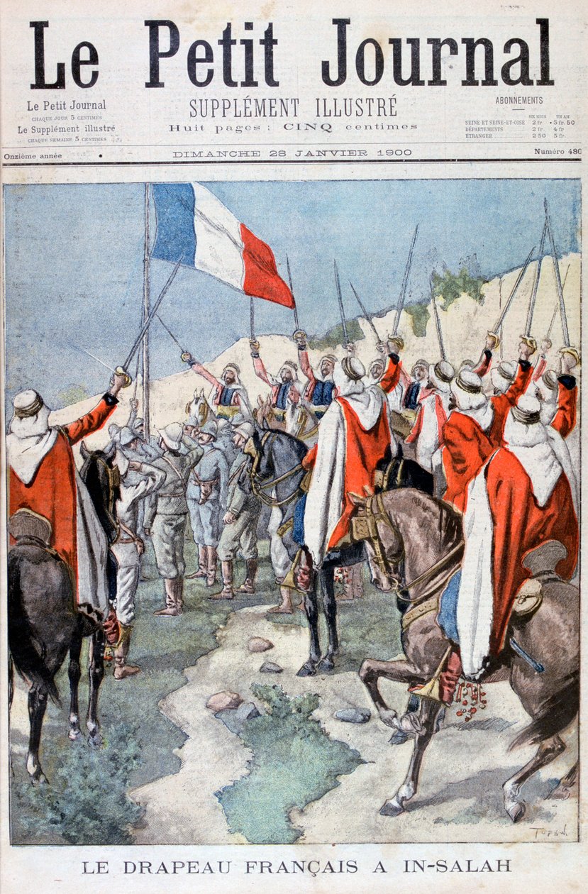 Francouzská vlajka v In Salah, Alžírsko, 1900 od Unbekannt
