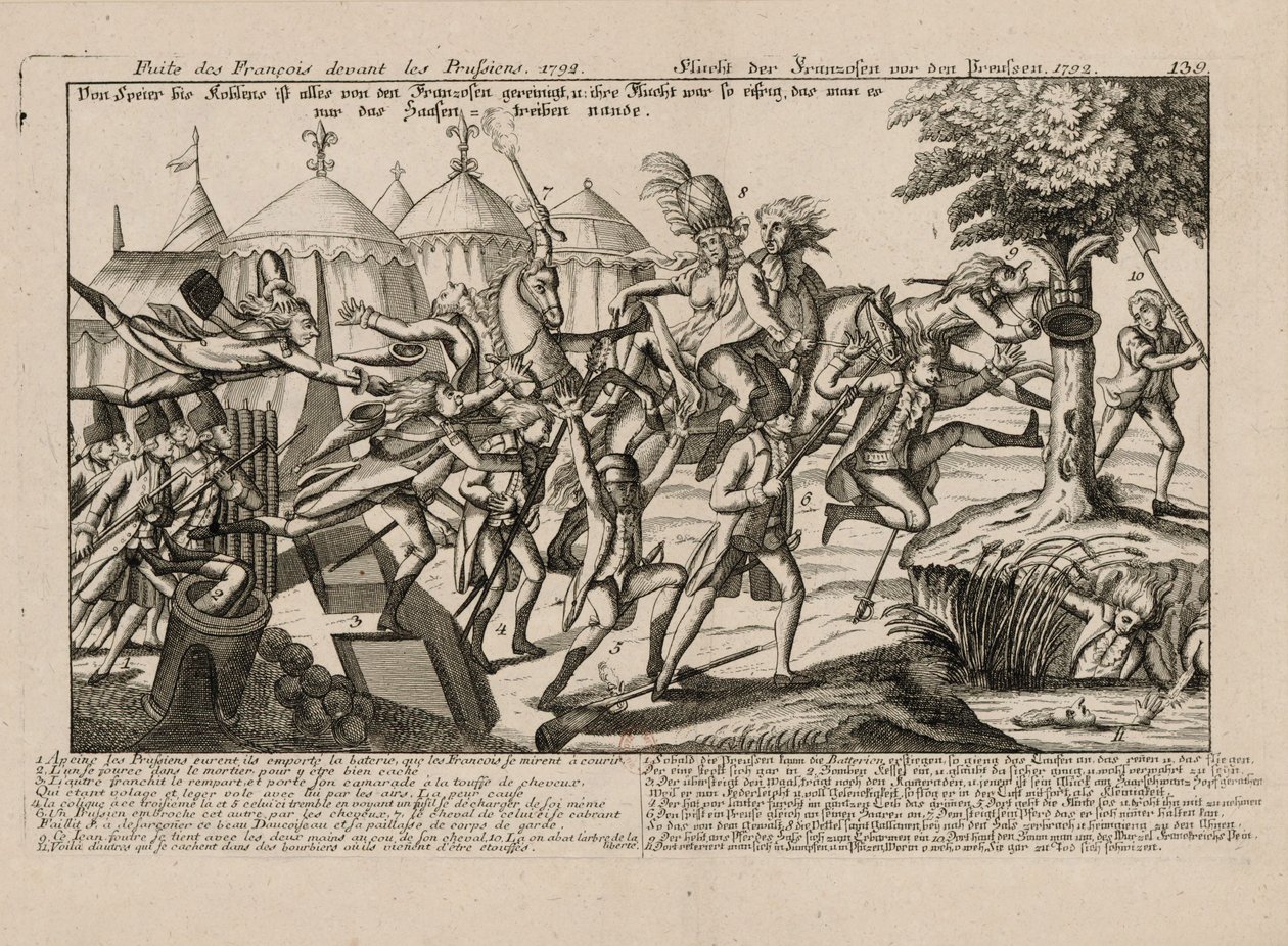 Francouzský útěk před Prusy v roce 1792, asi 1792. od Unbekannt