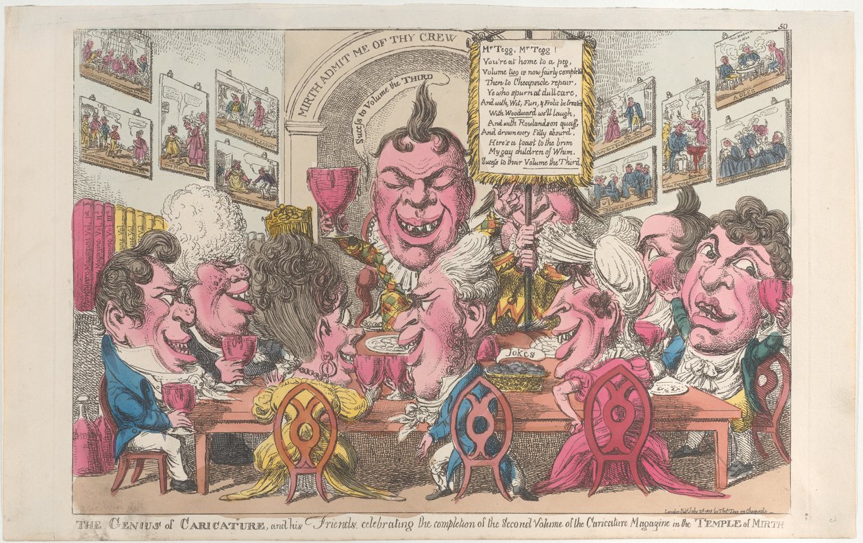 Génius karikatury a jeho přátelé, oslavující dokončení Secon..., 2. července 1808. od Unbekannt