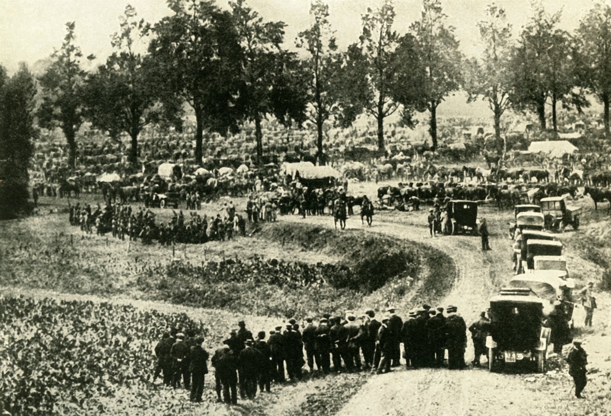 Němci zatýkají civilisty ve Visé v Belgii, srpen 1914, c1920. od Unbekannt