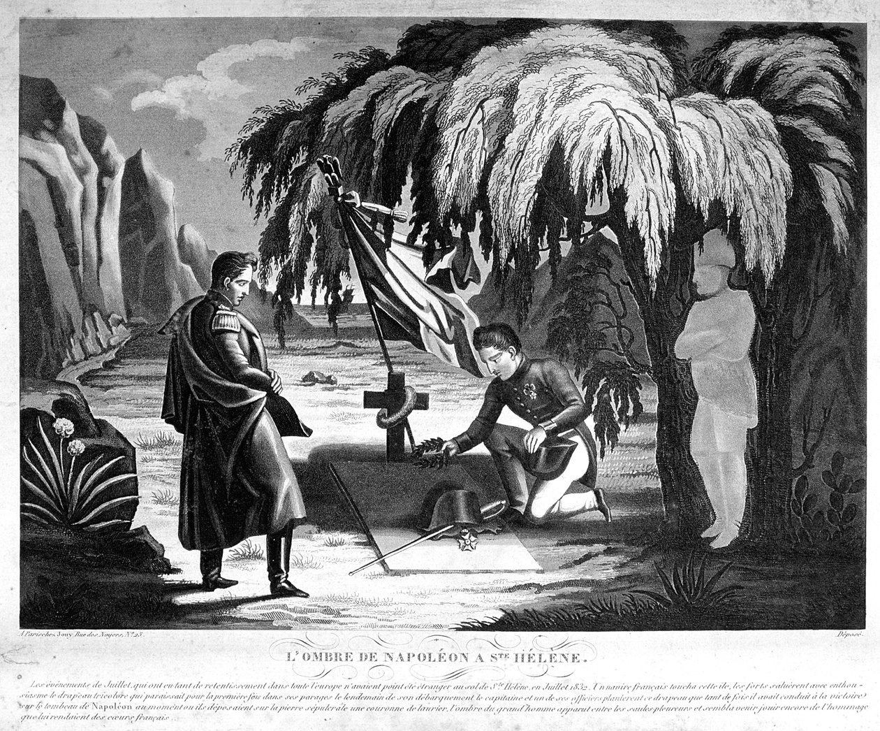 Napoleonův duch na Svaté Heleně, c1825 od Unbekannt