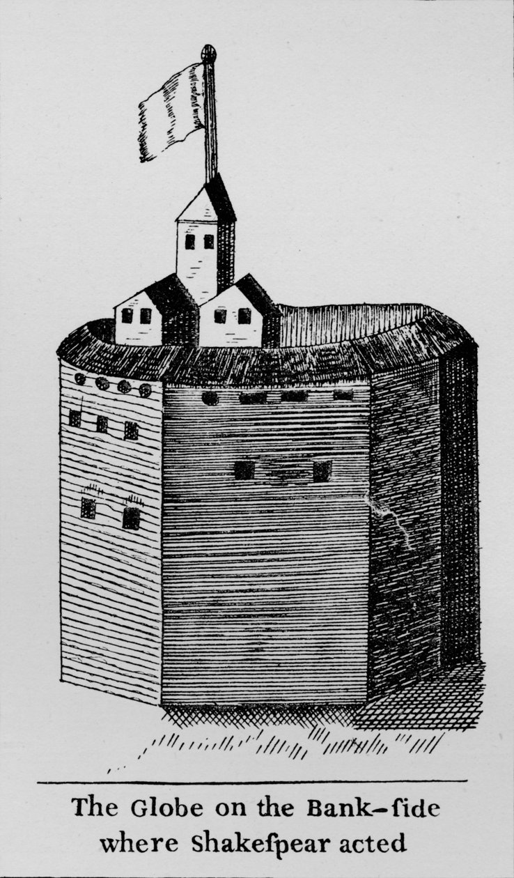 The Globe on the Bank-side, kde Shakespeare hrál, c1600, 1912 od Unbekannt