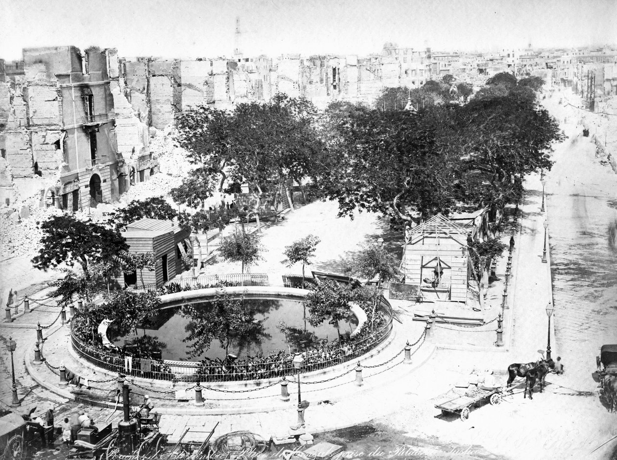 Velké náměstí po požáru, Alexandrie, Egypt, 1910 od Unbekannt
