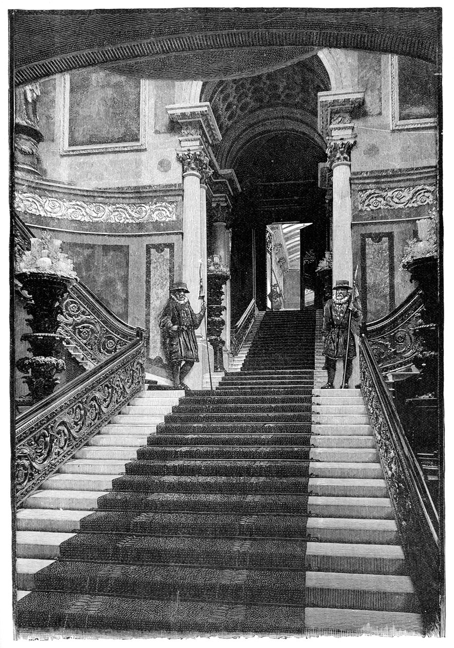 Velké schodiště, Buckinghamský palác, Londýn, 1900 od Unbekannt
