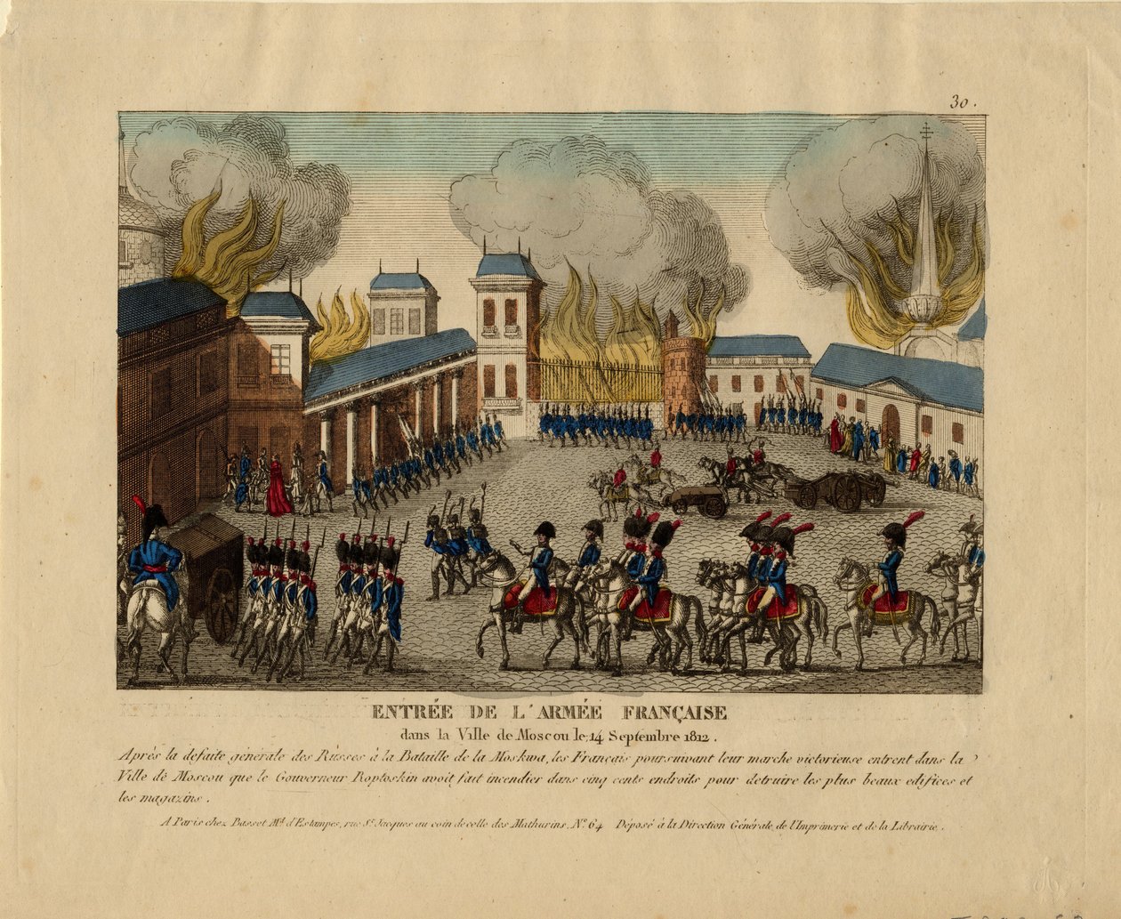 Grande Armée vstupuje do města Moskvy, 1812 od Unbekannt