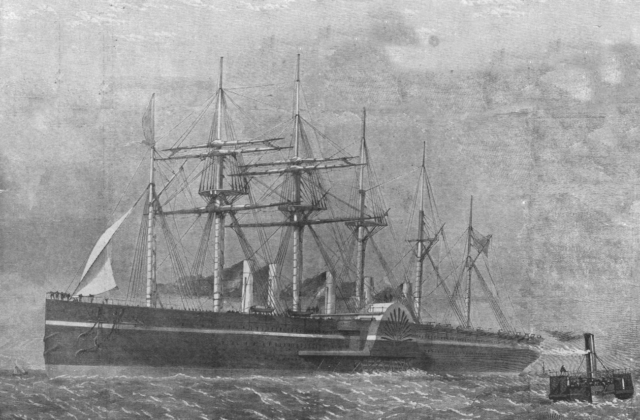 The Great Eastern, 1860: Loď opouštějící Southampton na své první plavbě, 17. června 1901. od Unbekannt