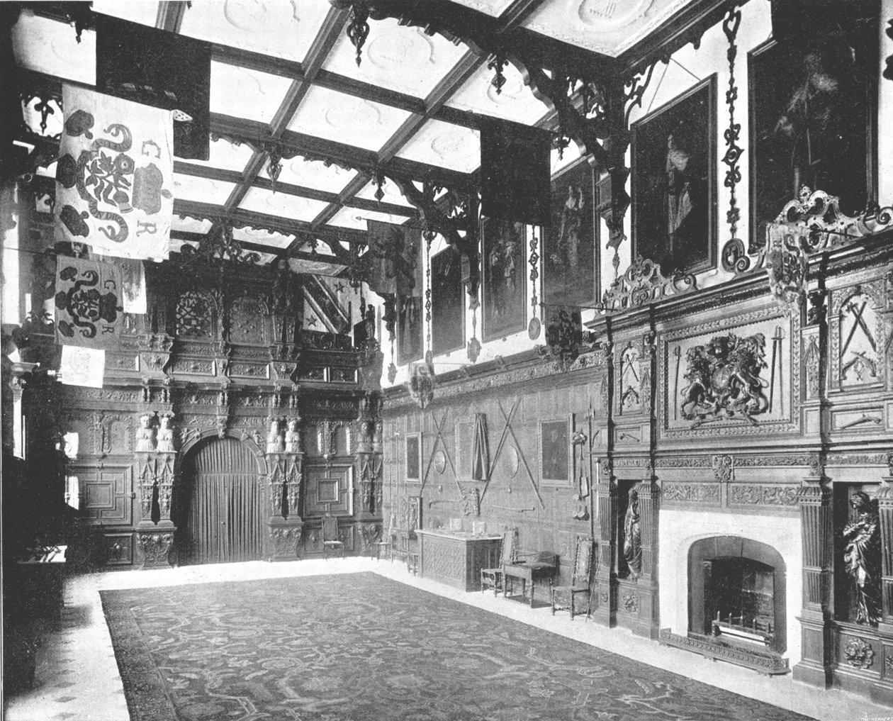 The Great Hall at Audley End, Saffron Walden, Essex, 1894. od Unbekannt