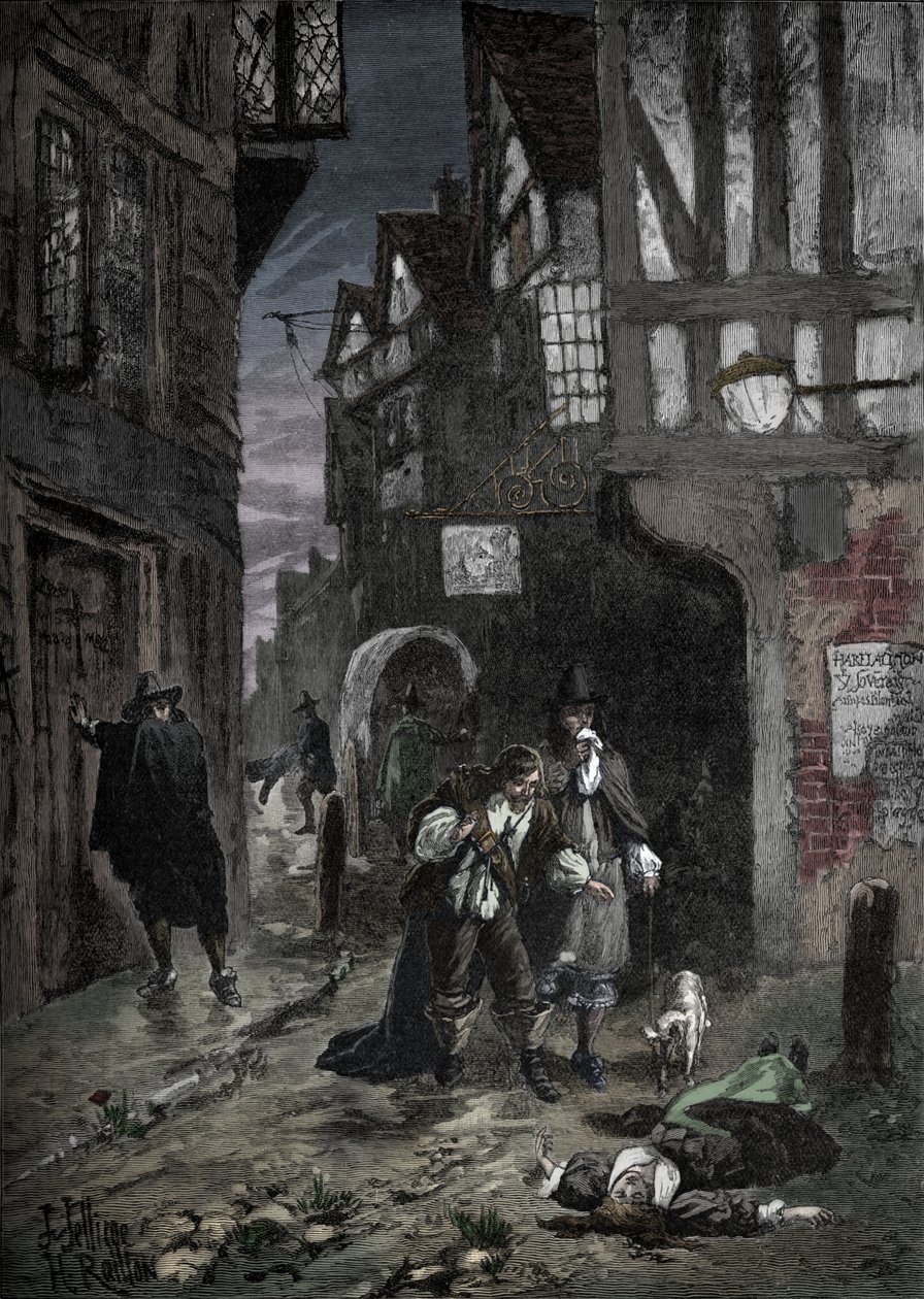 Velký mor: scény v ulicích Londýna, 1665-1666 1905 od Unbekannt