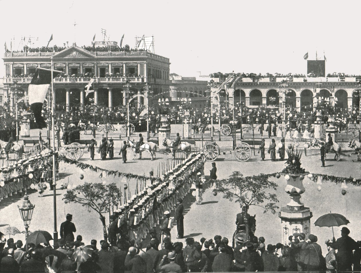 Velké náměstí na Fete Day, Montevideo, Uruguay, 1895. od Unbekannt