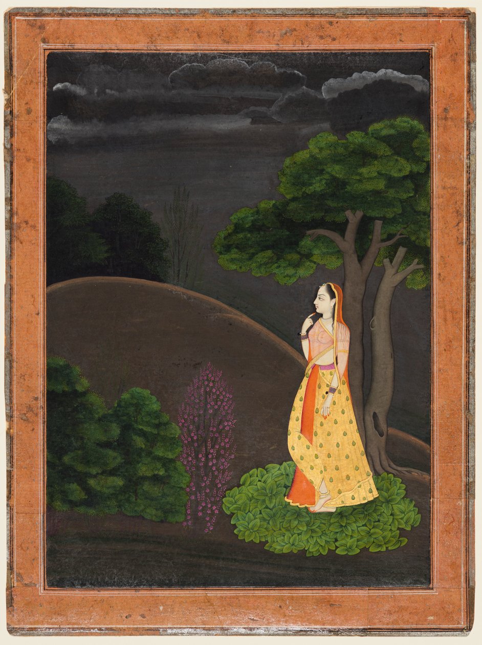 Hrdinka, která úzkostlivě čeká na svého nepřítomného milence Utka Nayaka, c. 1750-55. od Unbekannt
