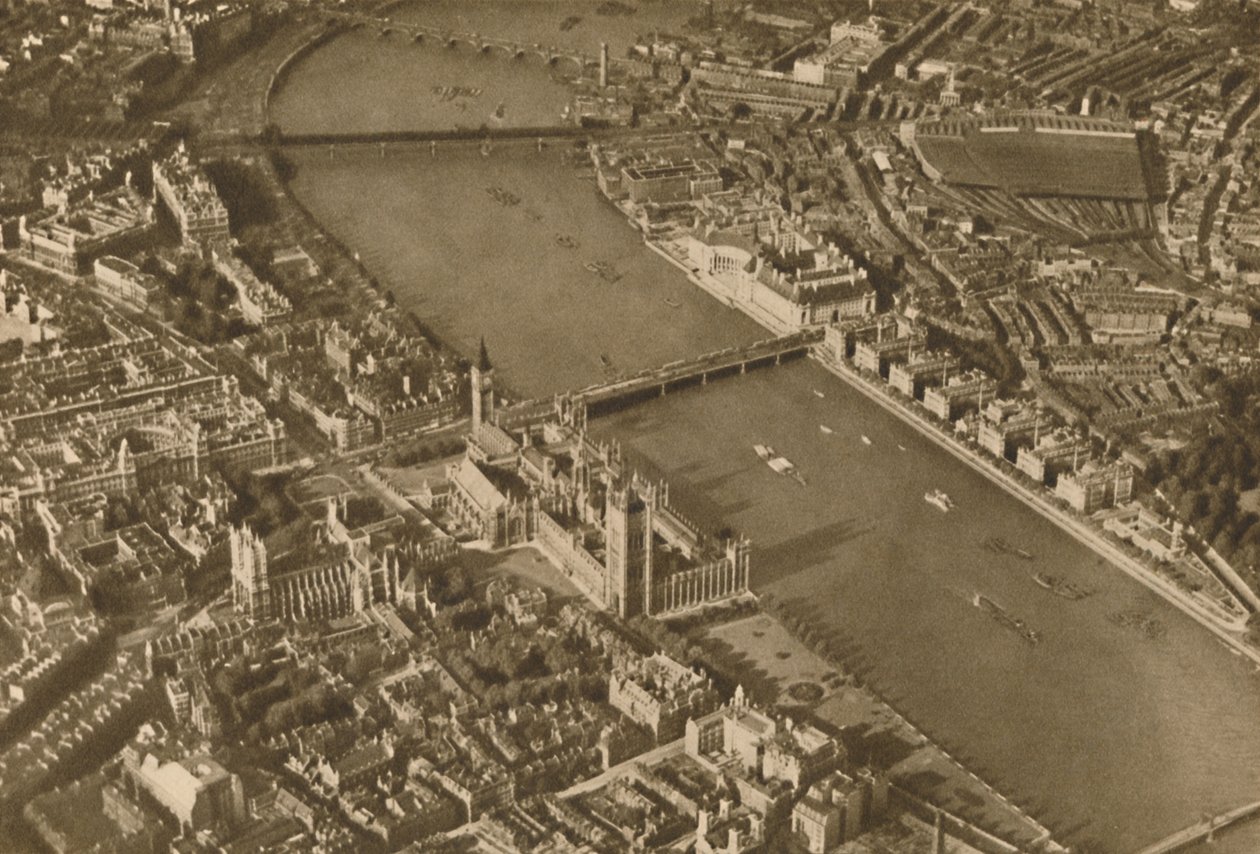Svatý ostrov Thorney se svým starověkým opatstvím, jak vypadá dnes, c1935. od Unbekannt