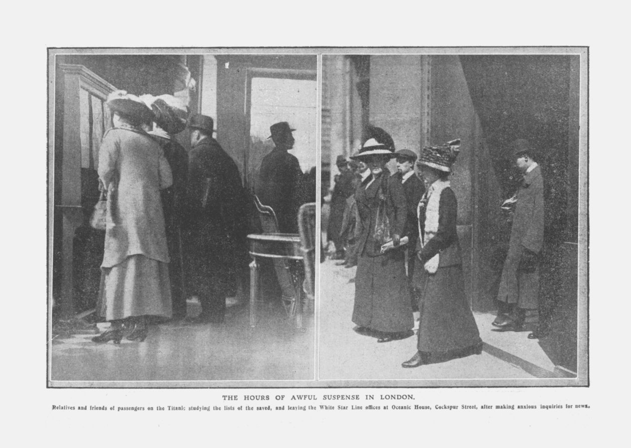 The Hours of Awful Suspense v Londýně, 20. dubna 1912. od Unbekannt