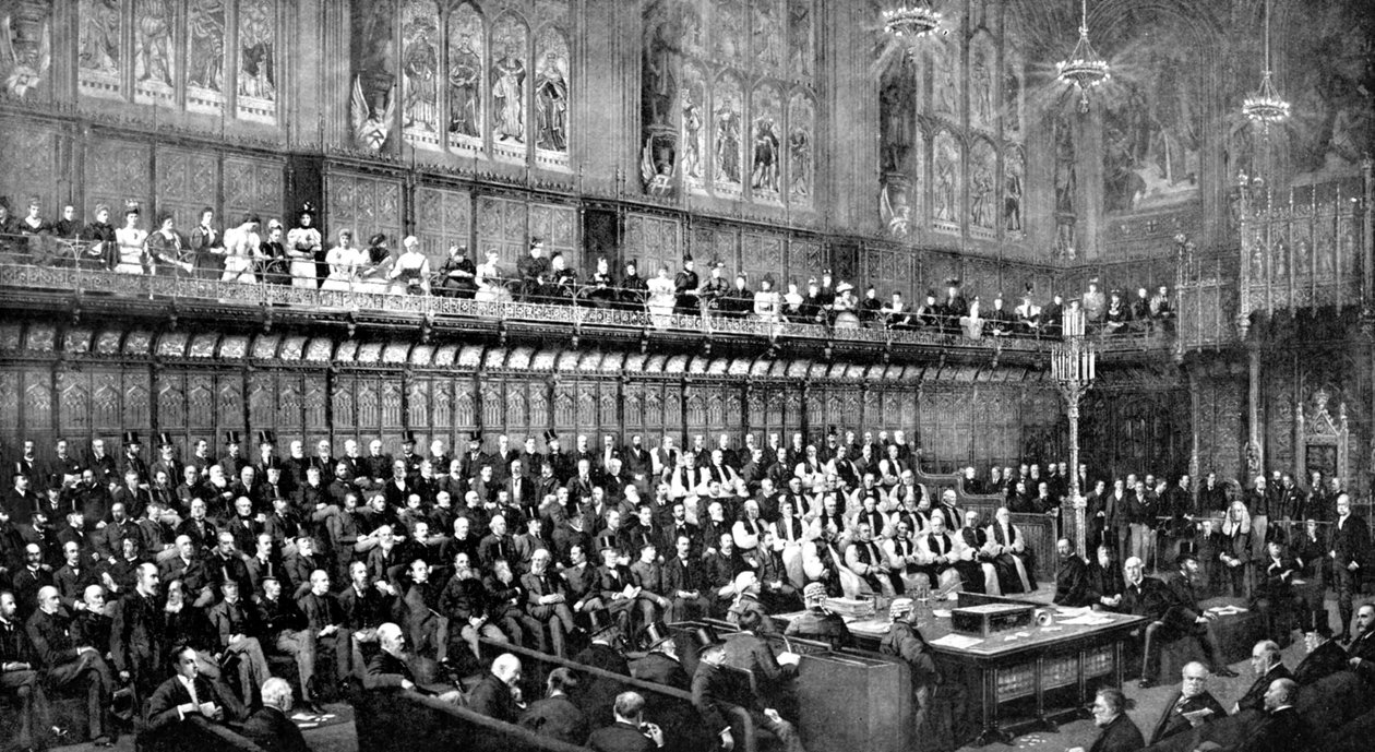 Sněmovna lordů během debaty o Home Rule, 1893 c1905 od Unbekannt