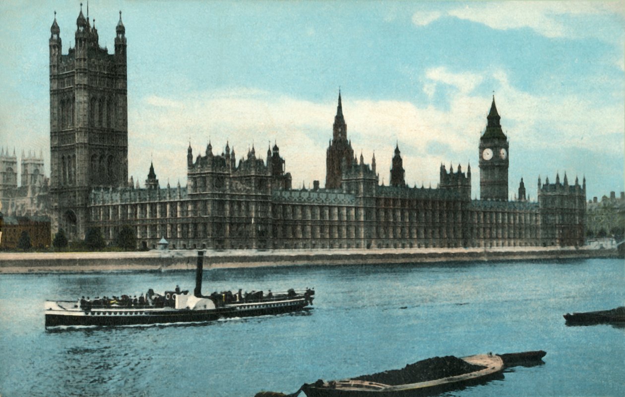 The Houses of Parliament, Westminster, Londýn, c1907. od Unbekannt