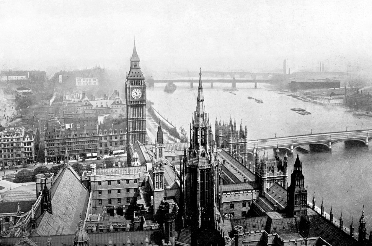 Houses of Parliament, jak je vidět z Victoria Tower, Westminster, Londýn, c1905 od Unbekannt