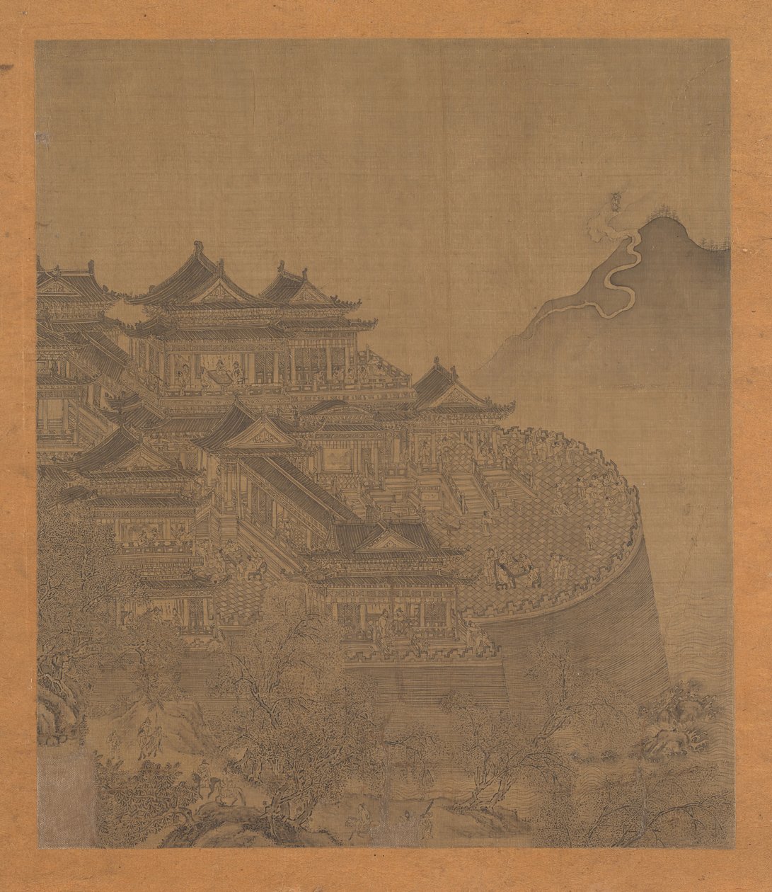 Nesmrtelný Lü Dongbin se zjevuje nad pavilonem Yueyang, 15.–16. století. od Unbekannt